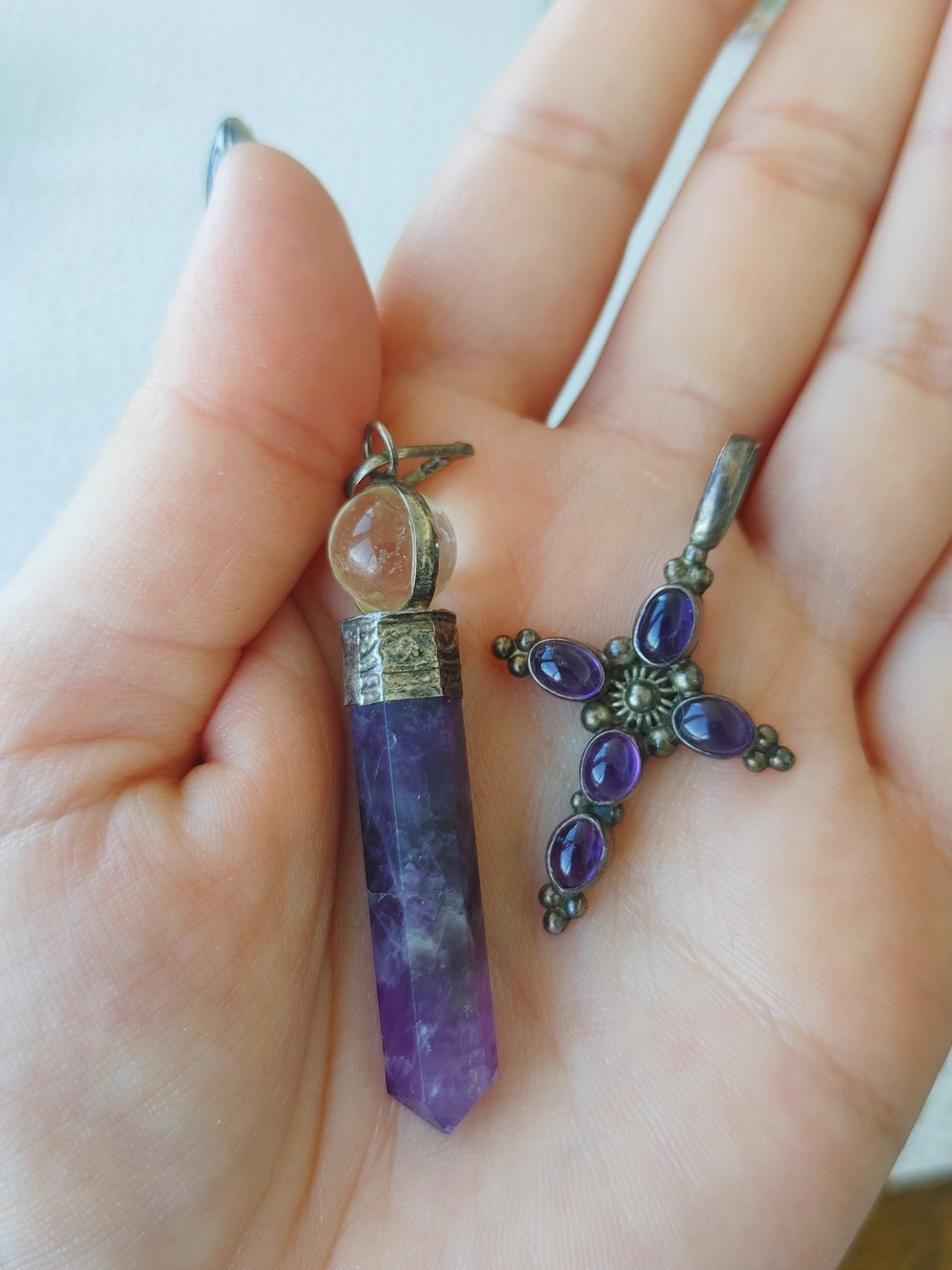 ⚜️ Amethyst Point Pendant and Amethyst Cross
